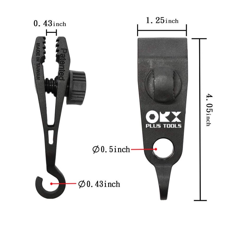 ORX PLUS TOOLS ORXPLUS TOOLS 4pcs Thumb Screw Tarp Clips with Hook, Tent Clamps, Awning Clamp Set for Camping Canopies, Car Cover, Winter Boat, Pool, Sun Shade - Image 2